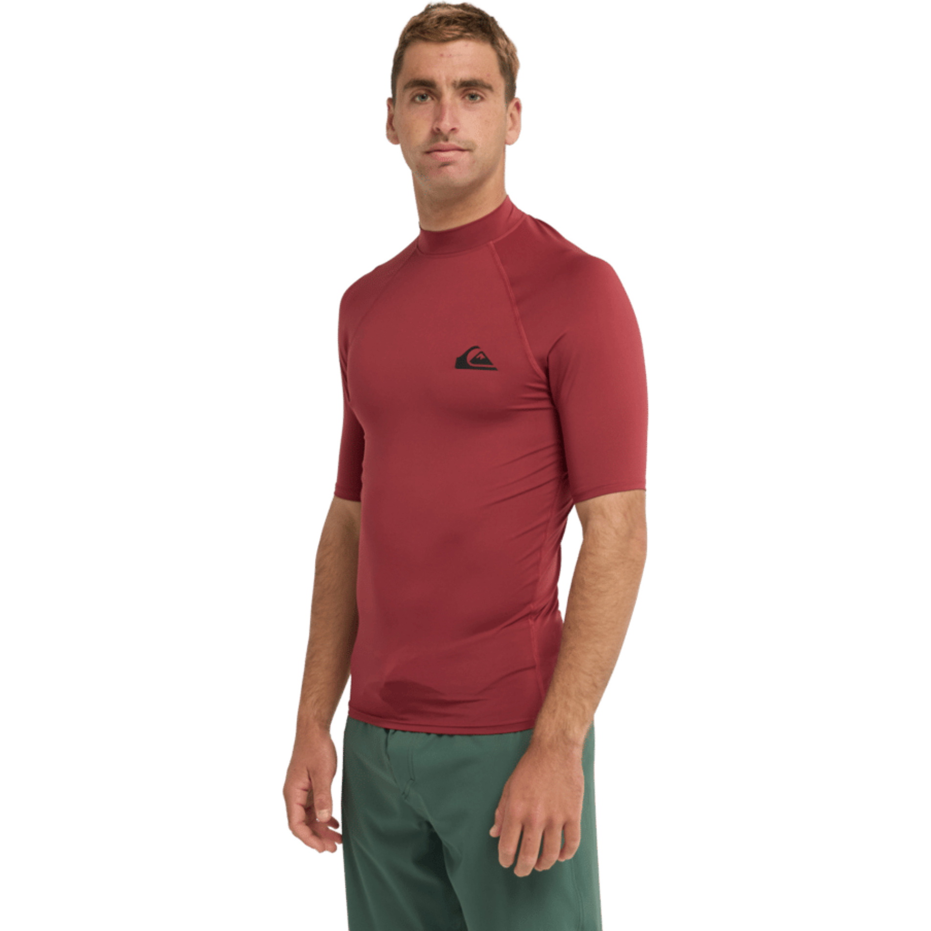 2026 Quiksilver Mens Everyday UPF50 Short Sleeve Rash Vest AQYWR03130 - Burnt Russet